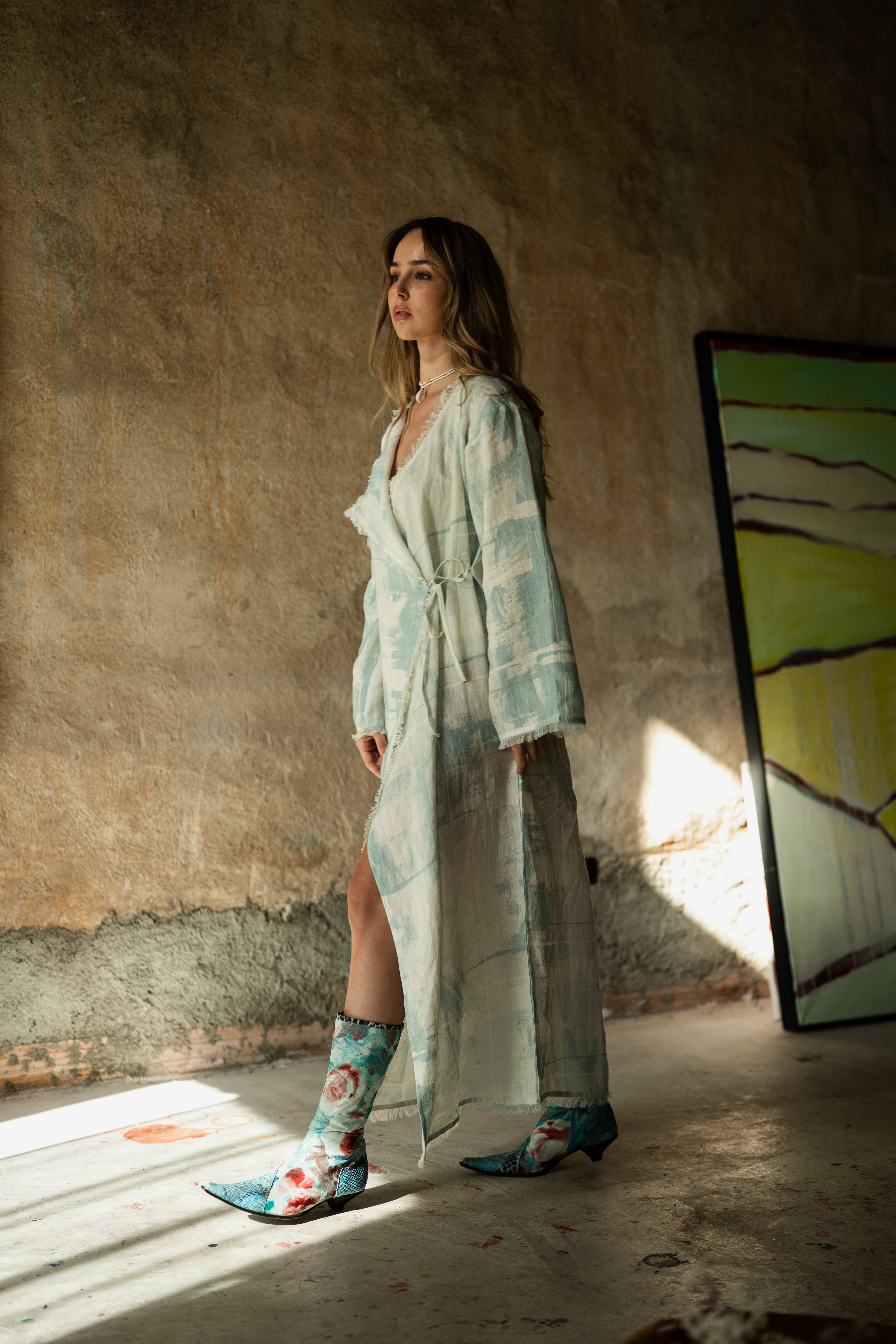 The Wrap Dress - Sky Wash